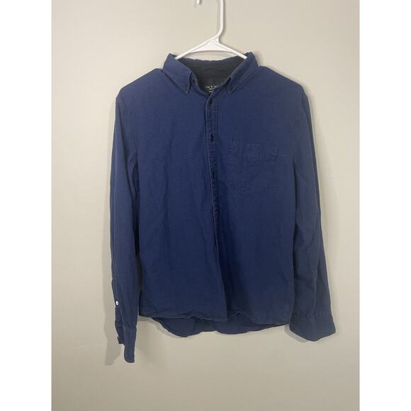 Rag & Bone Slim Fit Long Sleeve Metal Button Down Shirt Men's M Medium - Picture 1 of 11